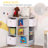 Corner Cabinet, Cubby Toy Storage Organizer, Bookshelf Unit with Baskets-548578732