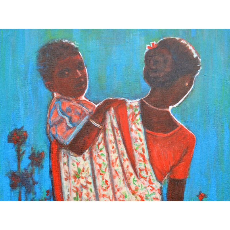 She Cares | Acrylique sur toile | Par Usha Shantharam