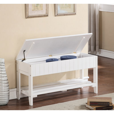 Banc à chaussures de rangement en bois massif blanc - Pratique et élégant, une option moderne et raffinée
