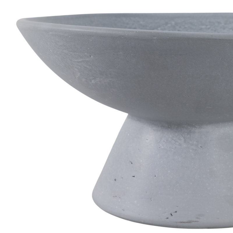 Bol décoratif en terre cuite à piédestal sculptural avec silhouette minimaliste - Le bol moderne apporte une forme épurée et un style fonctionnel - Bol décoratif pour présentation ou rangement dans une décoration artisanale pour toute pièce, 12 po, bleu