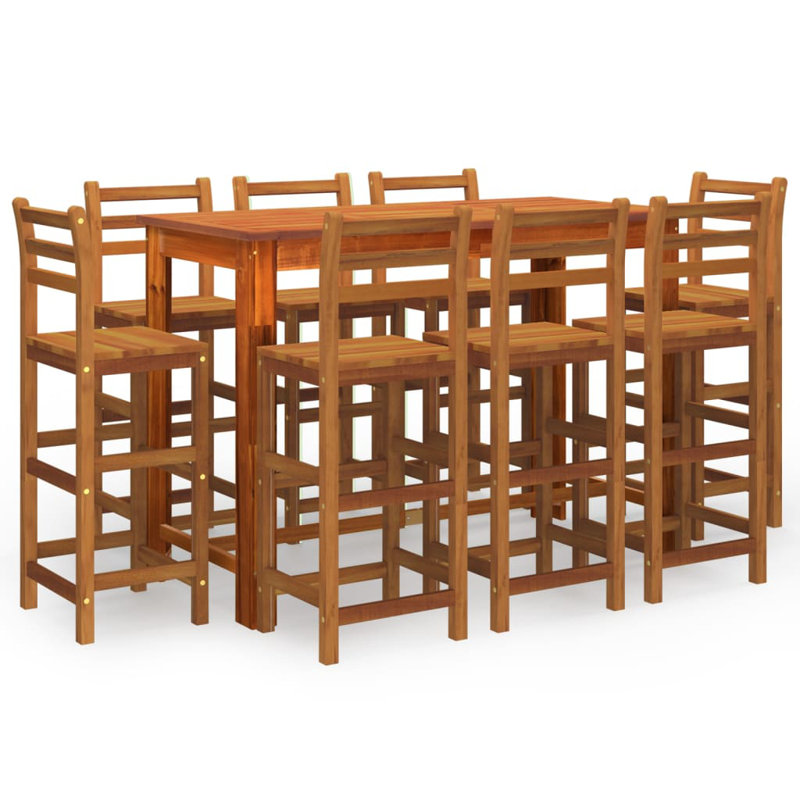 Bar Set Wood Frame Material, Brown