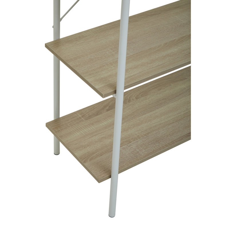 Octa 162cm H x 80cm W Manufactured Solid Wood Etagere Bookcase, Natural, White