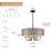 6 - Light 21.54“ Modern Metal Drum Chandelie With Geometric Cutout Shade For Kitchen Island/dining Room-1729042586