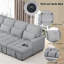 Canapé-lit modulaire en U surdimensionné de 110,2 po avec canapé-lit modulaire polyvalent avec méridienne de rangement double et deux ports USB pour le salon