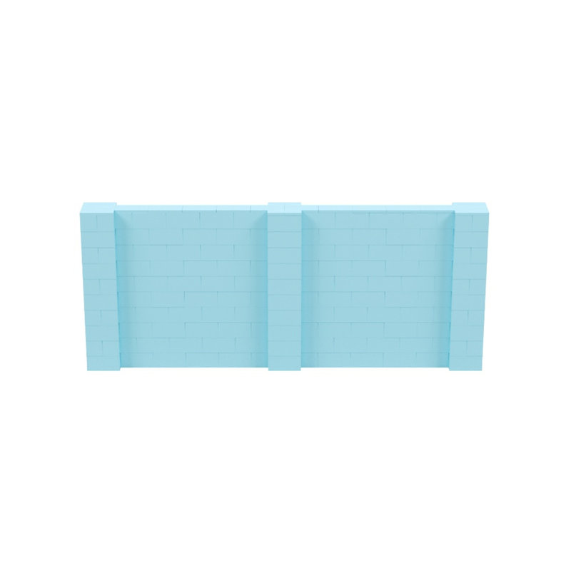 Ensemble mural de blocs géants 7 'T, H 60 po x l 144 po x P 12 po, Bleu clair
