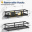 Ensemble de 2 tablettes de douche murales avec crochets amovibles-2053753891