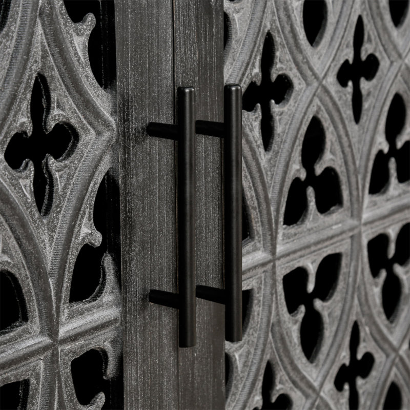 Armoire à quatre portes Hollow, Noir antique