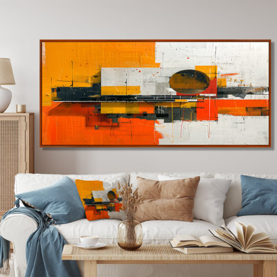 «Yellow Orange Abstract Futuristic Fusion I», reproduction d'art abstrait