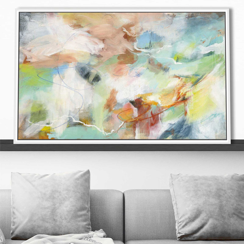 Possibilités - Peinture, Cadre flottant blanc, H 31,5 po x l 51,5 po x P 2 po
