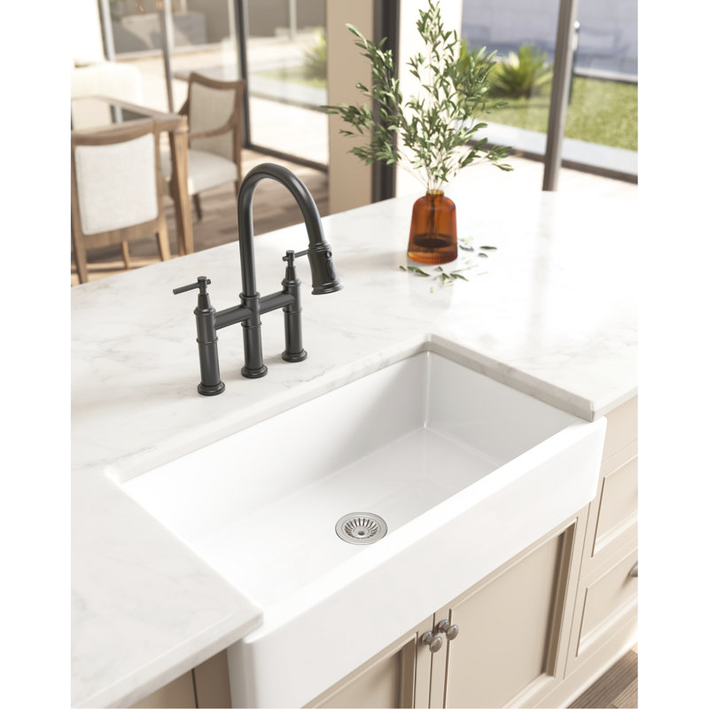 Matte Black Bridge Kitchen Faucet With Pull-Down - Dual Handle For Precise Control, 360-Degree Rotating Nozzle, Brass Construction Accurate Flow And Temperature Rotatable Quality Build