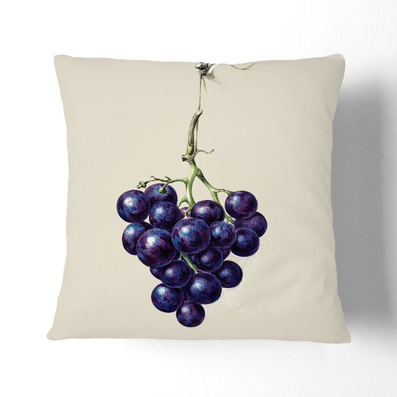 Bunch Of Grapes Square Throw Cushion, 40cm H x 40cm W x 15cm D
