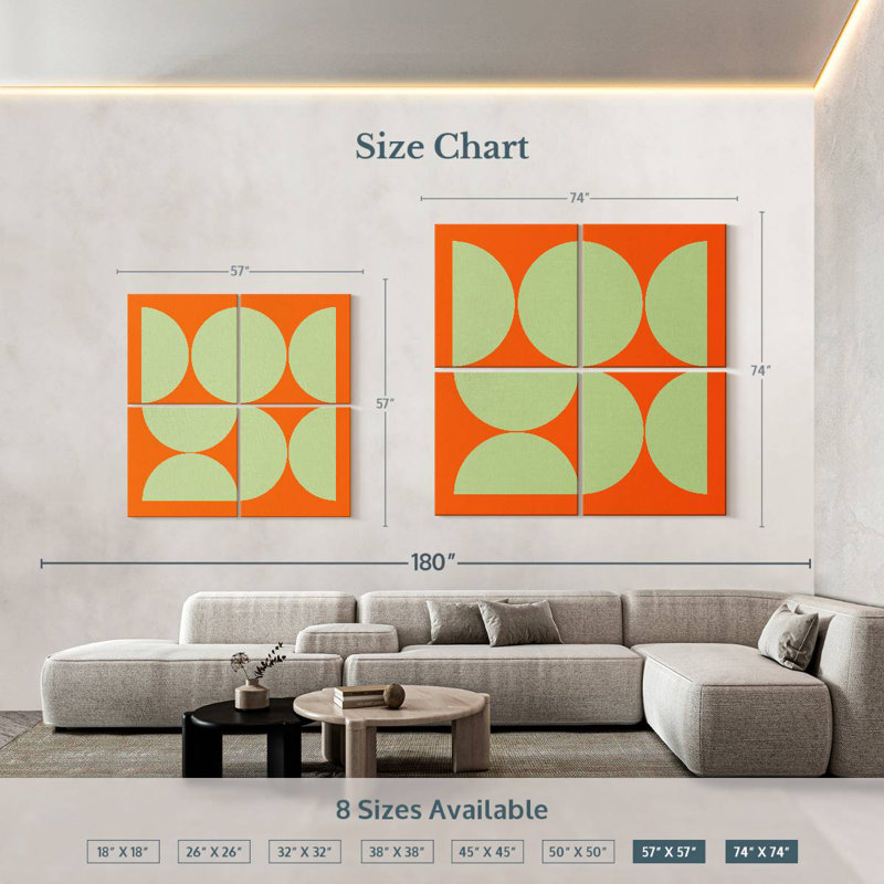 Avery Mid-Century Half Circles Collage I, 74'' H x 74'' W
