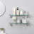 20-Inch Rectangular Bathroom Glass Shelf Glass With Rustproof Metal Bracket 2 Pack Brushed Finish