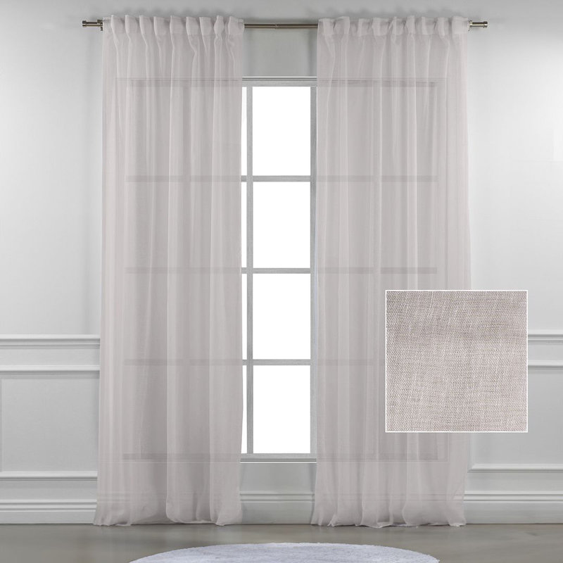 Lin simple extra long et très large sur mesure, Beige, L 100 po x L 204 po