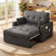 122cm Upholstered Convertible Sleeper Sofa Bed with Square Arm, Tufted Back, Pull-Out Chaise and Cushions