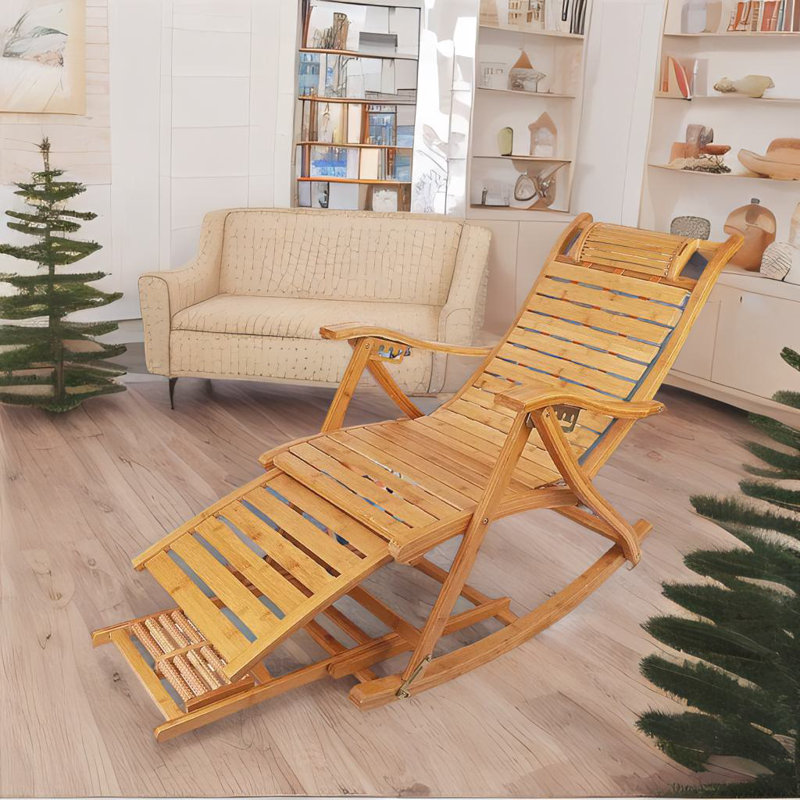 Avannah Bamboo Indoor Outdoor Foldable Rocking Chair