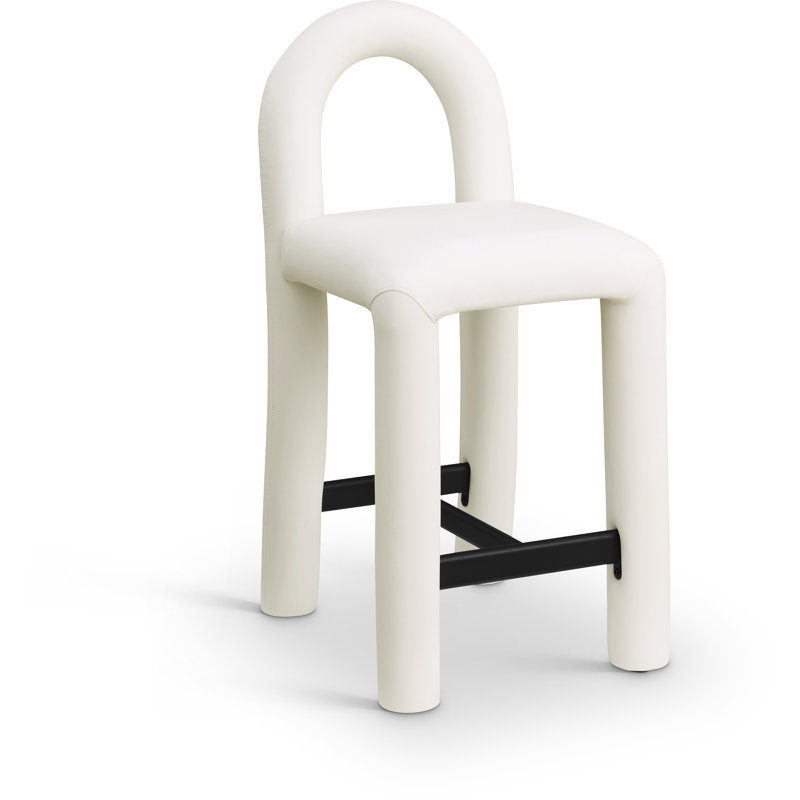 Amari Stool, Vegan Leather, Cream