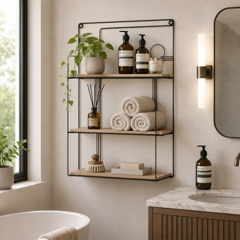 Metal Floating Shelf, Rectangle