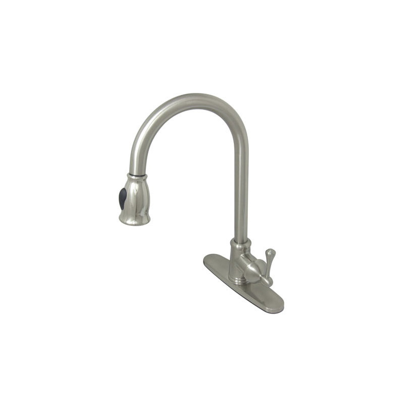 Vintage Pull Down Single Handle Kitchen Faucet, Brushed Nickel