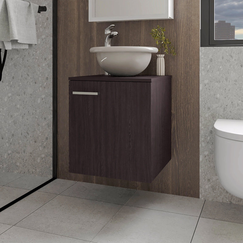 Meuble-lavabo de salle de bain avec lavabo intégré, Marron foncé