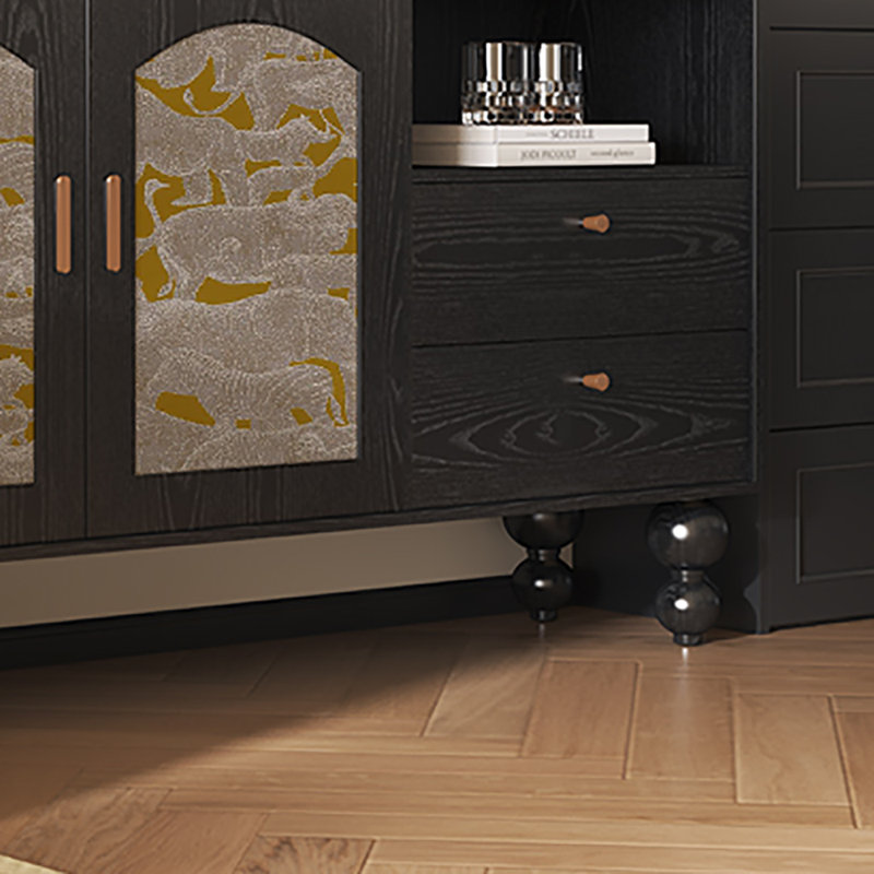 Buffet grande capacité 59,1 po, Noir/gris