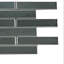 Carreau de mosaïque murale en brique de verre noir mat 2 po x 6 po Athena-55594934