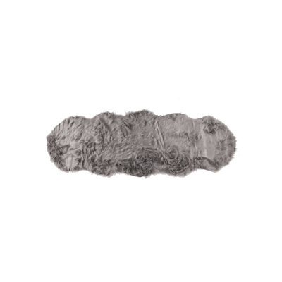 Tapis gris à poils longs Walburn