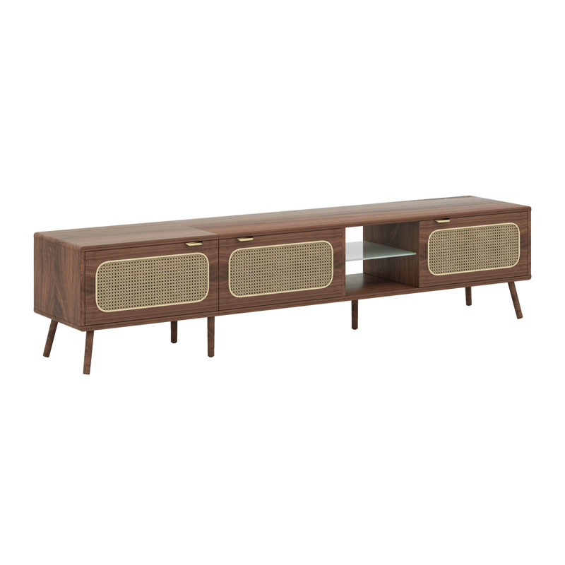 Meuble télé, console avec grand espace de rangement avec tablette ouverte