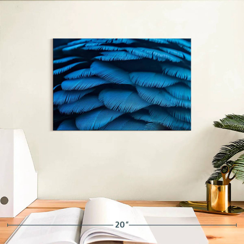 Crowle Blue Macaw Feathers, 8" H x 12" W