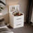 3 In 1 Vanity Desk,Small Make Up Vanity Set With Visible Glass Desktop,Compact Makeup Vanity With 3 Drawers,Dressing Table-1811922986