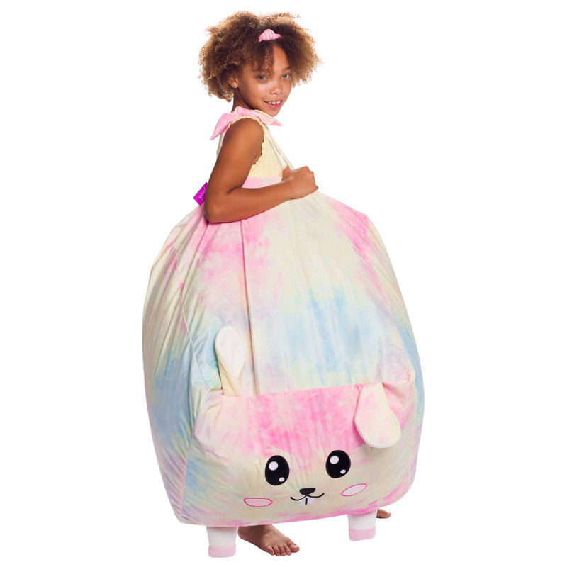 Petit fauteuil à billes Cozy Animal, Mélange de polyester teinture sur nœud lapin, H 18 po x l 18 po x P 18 po