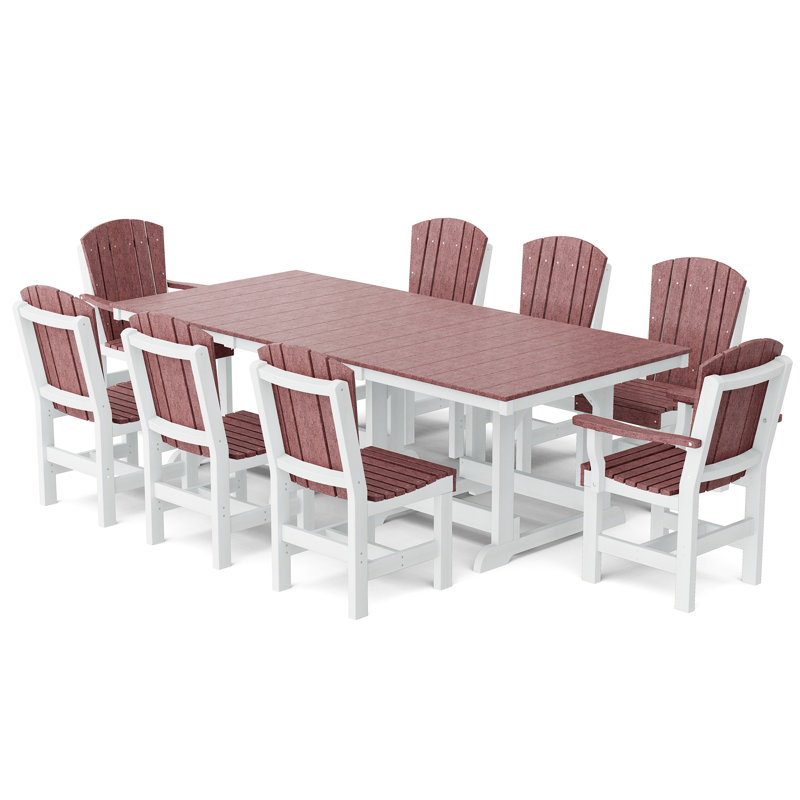 Heritage Dining Set, Cherrywood/White, 9-Piece