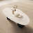 Laylla Modern 54" Coffee Table, White Sintered Stone Table-top, 3 Stainless Steel legs, Free form-826793243