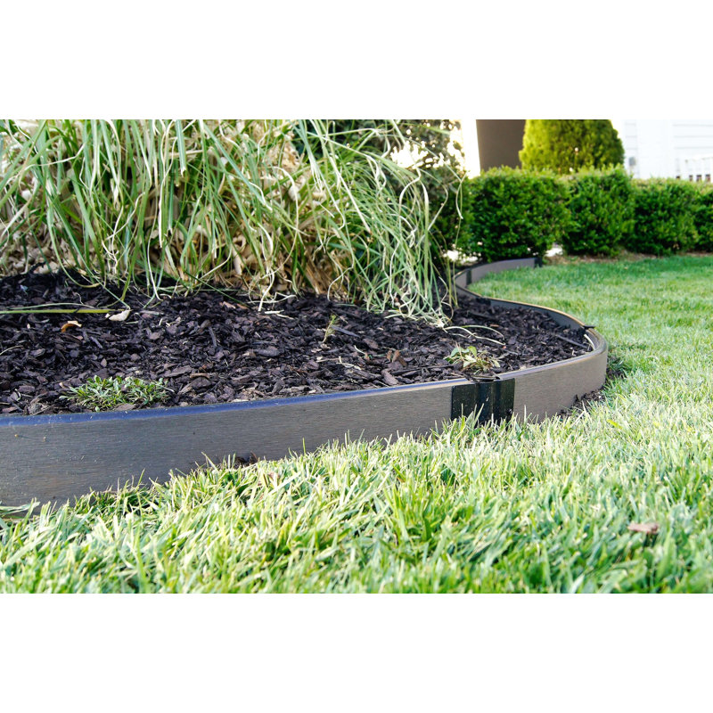 Weathered Wood Composite Curved Landscape Edging Kit, 16 ft