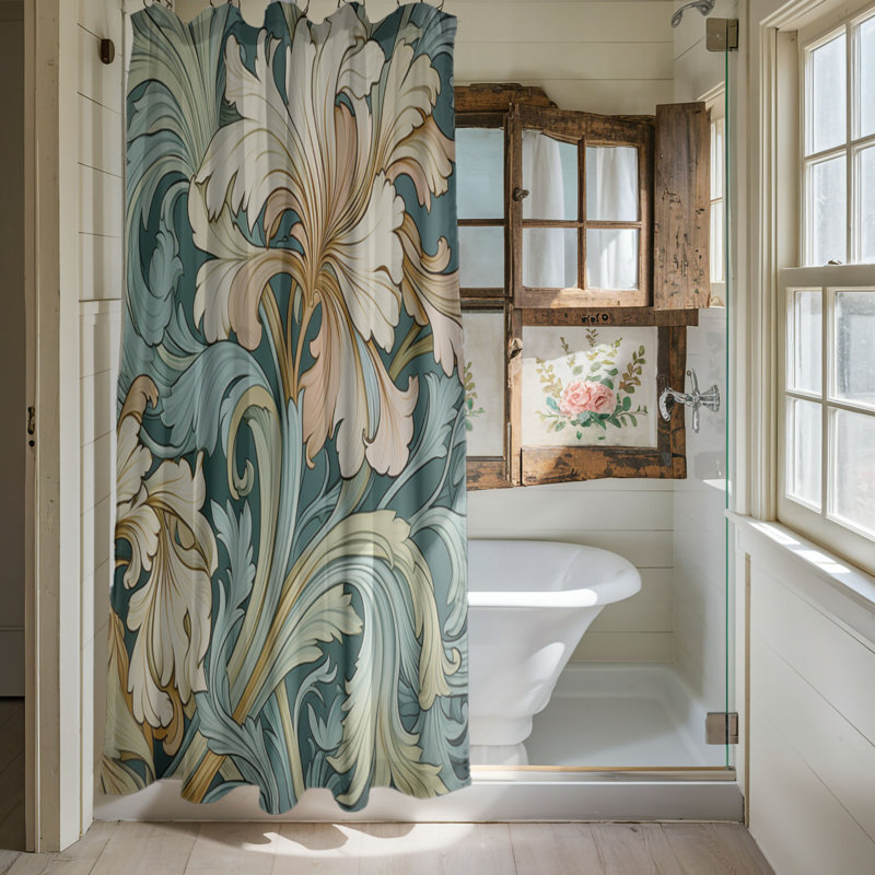 Classic Art Nouveau - 1 Piece Standard Shower Curtain, 74"H x 71"W