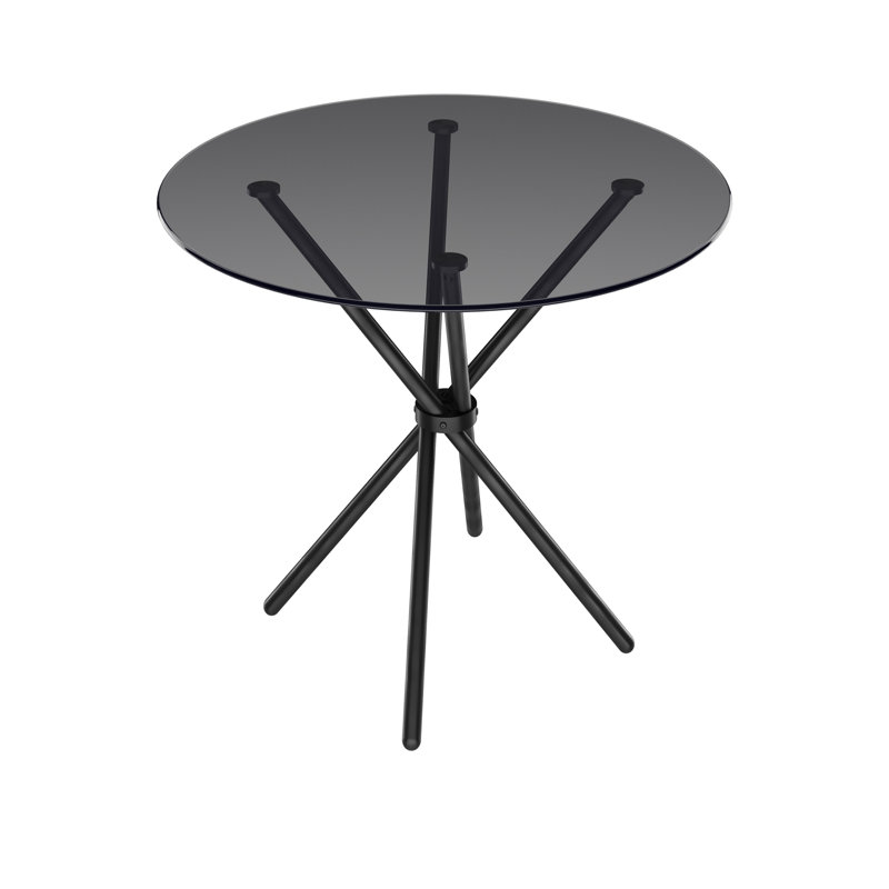 CASA ROUND DINING TABLE, Smoked Black, Black