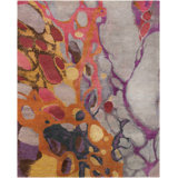 Lankin Wool Abstract Area Rug in Orange/Gray/Purple