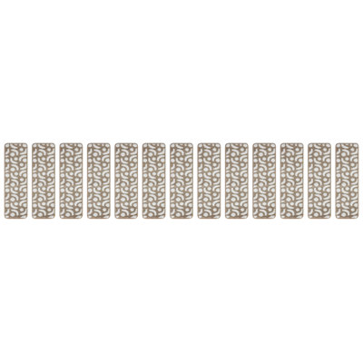 Tapis d’escalier beige doux et beige treillis Allaire