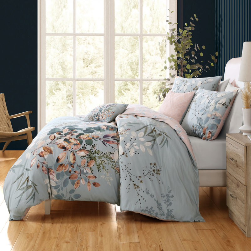 Ensemble d'édredon réversible 5 pièces Bebejan, Édredon grand, 2 taies décoratives et 2 coussins