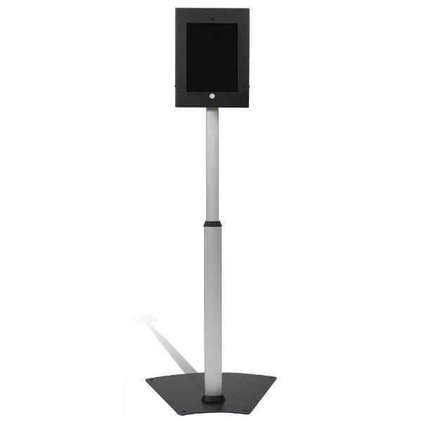Black and White Adjustable Lockable iPad Floor Stand