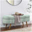 Banc de rangement repose-pieds ovale, pieds en bois d'hévéa (43,5 po x 16 po x 16 po)-1393115305