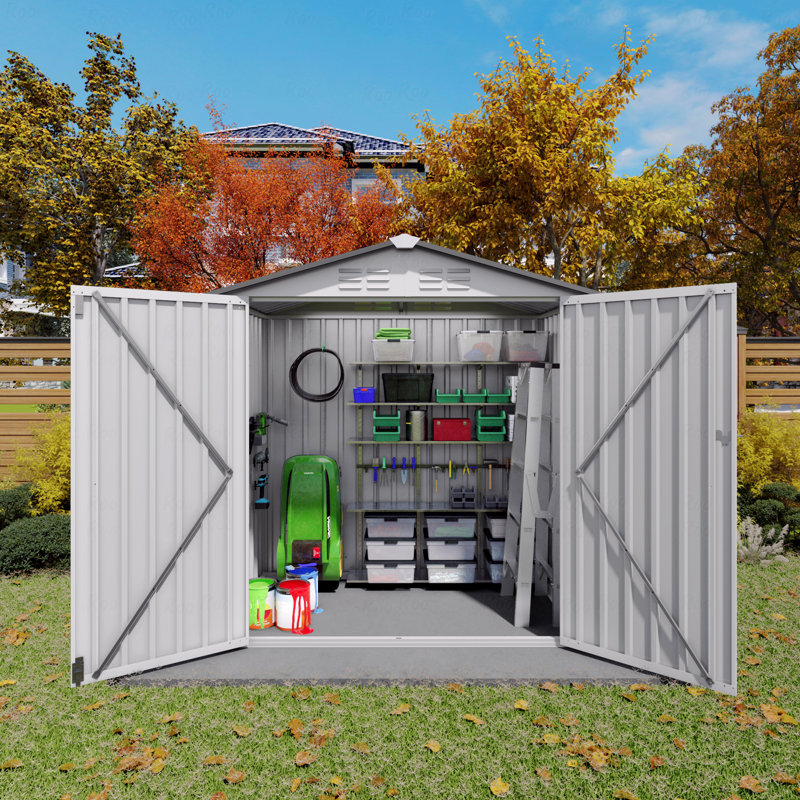 6X3.5FT Metal Outdoor Storage Shed,Tool Shed With Peaked Roof Waterproof With Clear Window And Lockable Door Compact Tool Shed