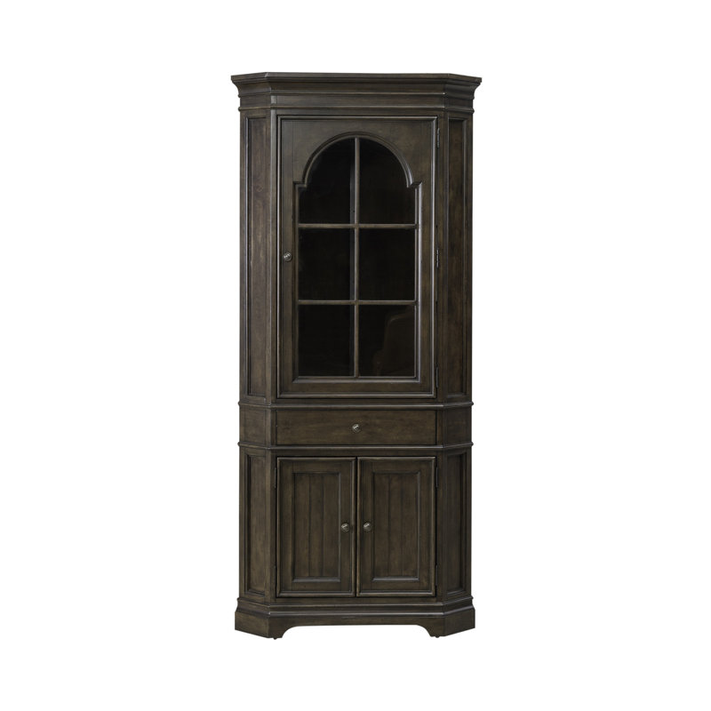 Armoire de coin Tawona avec éclairage à DEL tactile et tablettes réglables
