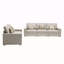 Ensemble de canapé et causeuse en tissu de lin beige Nolan avec pieds interchangeables et coussins décoratifs pour plus de confort et de style