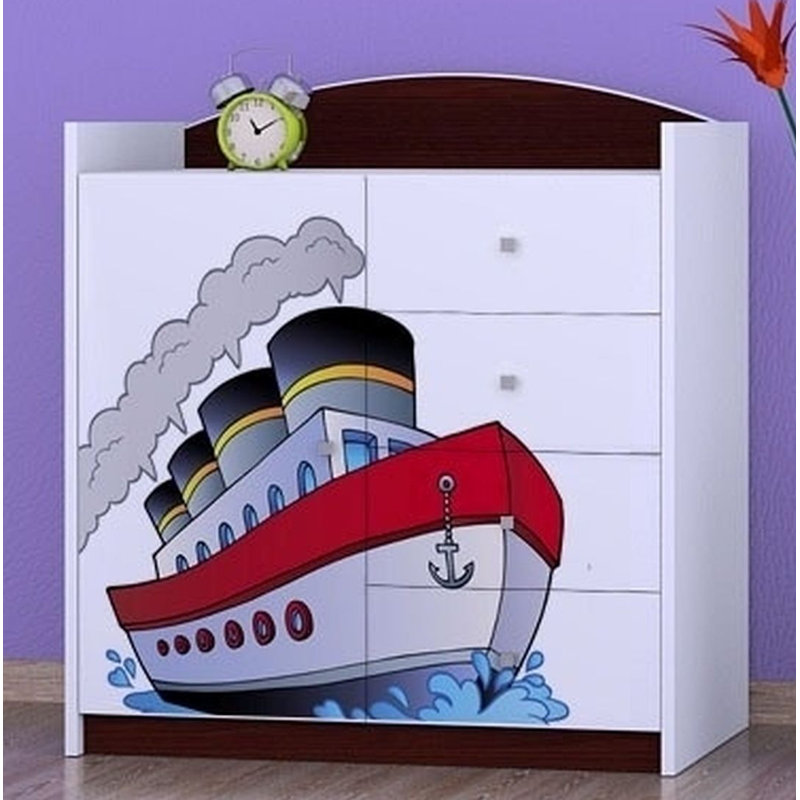 Nishimura Kids 4 - Drawer Combo Dresser, Dark Brown