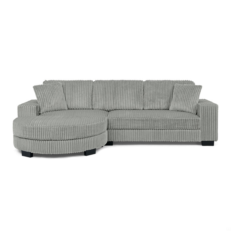 Canapé-lit modulaire rembourré Corduroy, Rembourrage en mousse grise