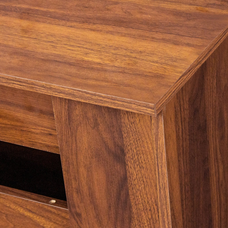118.50in Multifunctional Extendable Desk, Manufacture, Space Saving Assembly, Walnut Sparkle Console Formation, Structure, Radiance