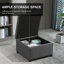 Banc ottoman de rangement capitonné, gris foncé