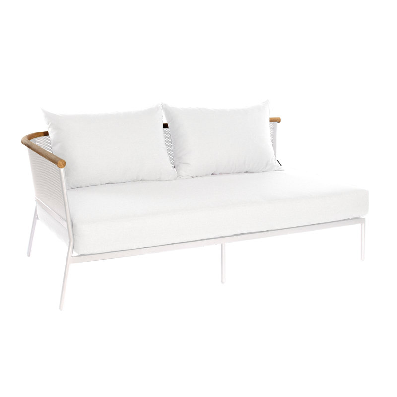 Causeuse 2 places avec coussin, Anthracite, Naturel, Droite