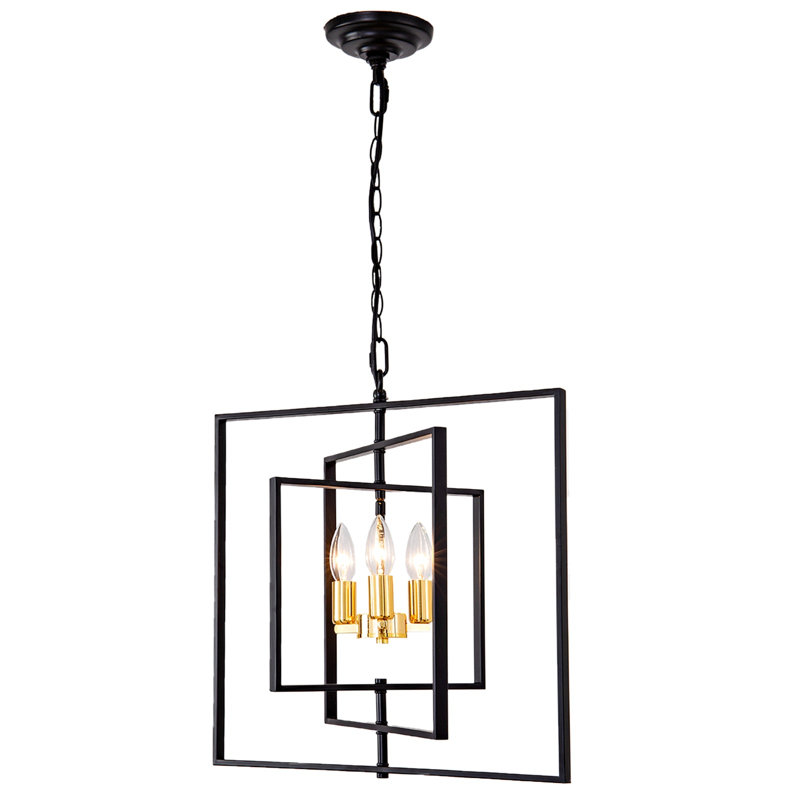 Lustre de ferme noir 3 lumières